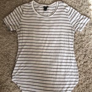 Selling a long white with black strips blouse!